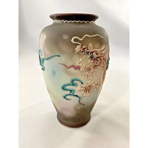 Moriage Dragonware Dragon Vase 5" Made in Japan Relief Raised Handpainted - Picture 7 of 8